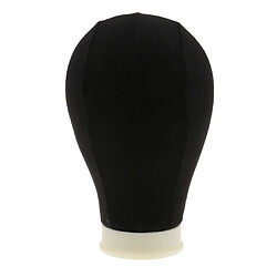 Mannequin Modèle Cork Head Canvas Block Head Wig Cap Making Display Noir 24 "" mannequin de salon