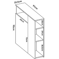 Avis Pegane Tête de lit en bois coloris blanc, chêne naturel - Longueur 97 x Profondeur 23,5 x Hauteur 95 cm