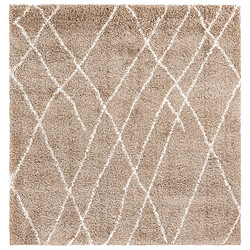 Hadorn Tapis shaggy 125x125 Marron Lachen Fence 