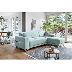 Bestmobilier Bella - canapé d'angle réversible convertible - avec coffre - 4 places - tissu Bella - canapé d'angle réversible convertible - avec coffre - 4 places - tissu - Vert