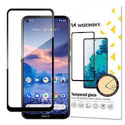 Ozzzo wozinsky super durable full glue verre trempe plein ecran avec cadre coque friendly nokia 5.4 noir 