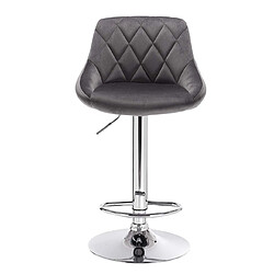 Helloshop26 Tabouret de bar en velours lot de 2 pièces gris foncé 19_0000395