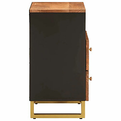 Maison Chic Table de chevet, Table de Nuit, Meuble de rangement marron et noir 50x33x60 cm bois manguier solide pas cher