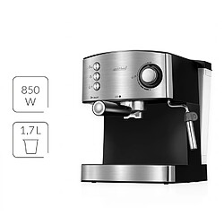 Avis Machine à Espresso Manuelle 20 Bars,1,7 L, Buse Vapeur à Lait, Chauffe -Tasses, 850, Noir/Argent, MPM, MKW-06M