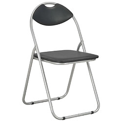 vidaXL Chaises pliantes à manger lot de 4 noir similicuir