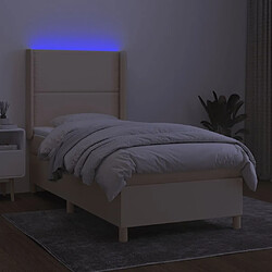 Avis Sommier à lattes,Cadre à lattes de lit pour Adulte matelas et LED Crème 100x200 cm Tissu -MN28517