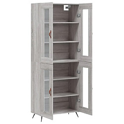 Avis vidaXL Buffet haut Sonoma gris 69,5x34x180 cm Bois d'ingénierie