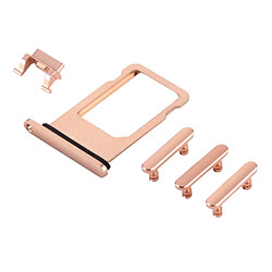 Wewoo Pour iPhone 8 Plateau de or la carte + Touche de contrôle du volume + Bouton d'alimentation + Mute Vibrator Key pièce détachée 