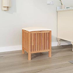 vidaXL Tabouret de salle de bain 40,5x40x52 cm Bois massif de noyer