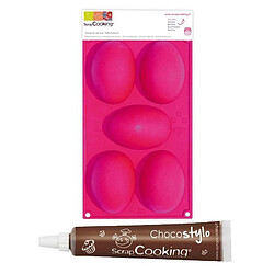 Scrapcooking Moule 5 oeufs de Pâques + 1 Stylo chocolat