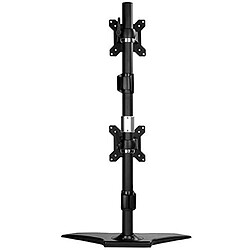 SilverStone SST-ARM24BS - Vertical Twin Double ARM LCD LED support de montage d'écran pour bureau, écrans jusqu'à 24 pouces, s'incline & pivote Inclinaison 20Pivotement 20Rotation 360, noir