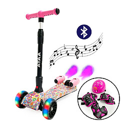 Ataa Shuttle PREMIUM Trottinette pour enfants avec fumée Modèle Fleurs