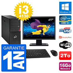 PC Tour Fujitsu P720 Ecran 27" Intel i3-4130 RAM 16Go Disque 2To Windows 10 Wifi - Occasion