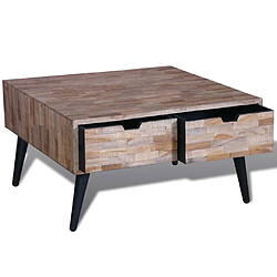 Acheter vidaXL Table basse avec 4 tiroirs Bois de teck recyclé