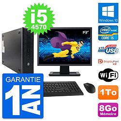 PC HP 600 G1 SFF Ecran 19" Intel Core i5-4570 RAM 8Go Disque 1To Windows 10 Wifi - Occasion