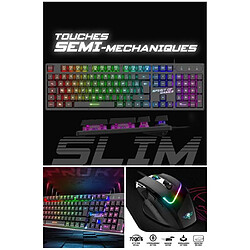 Spirit of Gamer Clavier PC RGB Pack GAMER 2 en 1 SPIRIT PRO-MK1 PC + SOURIS RGB + tapis + CLAVIER RGB GAMING semi-mécanique