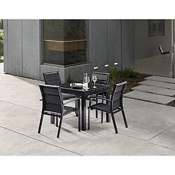 Wilsa Garden Salon de jardin moderne 4 personnes Modulo noir.