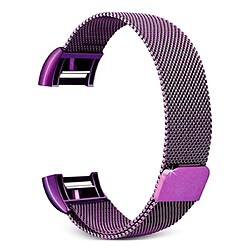 Wewoo Bracelet pour montre connectée Smartwatch avec en acier inoxydable FITBIT Charge 2Taille L Violet 