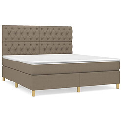 vidaXL Sommier à lattes de lit avec matelas Taupe 160x200 cm Tissu