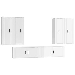 Maison Chic Ensemble de meubles TV 6 pcs pour salon - Blanc brillant Bois d'ingénierie -MN23172