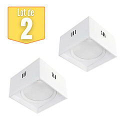 HOROZ ELECTRIC Lot de 2 Plafonniers LED carré 10W 700lm 4200K Blanc 