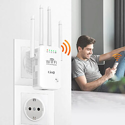 Acheter Extendeur Wifi Sans fil Longue Portée 300Mbps 4 Antennes Réglables LinQ Blanc