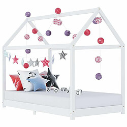 Maison Chic Lit d'Enfant Chambre - Cadre de lit pour enfant Blanc Bois de pin massif 90 x 200 cm -MN10743