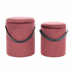 Paris Prix Lot de 2 Poufs & Coffres de Rangement Arabella 44cm Rouge