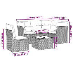 Avis vidaXL Salon de jardin avec coussins 6 pcs beige résine tressée