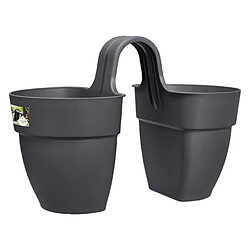 ELHO - Pot de fleurs - Vibia Campana Flower Twin 21 - Anthracite - Balcon extérieur - L 38.4 x W 20.5 x H 26.5 cm