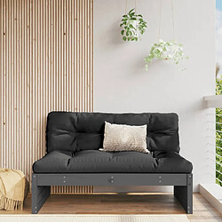 Maison Chic Canapé central de jardin | Canapé Sofa d'extérieur | Fauteuil terrasse gris 120x80 cm bois de pin massif -MN81509