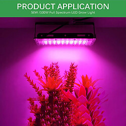 50W / 100W LED élèvent Le Spectre Complet De La Lumière Pour Les Plantes Hydroponiques D'intérieur EU Plug 100W