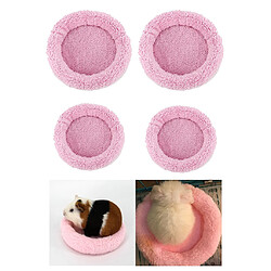 4 Pièces Polaire Pour Animaux De Compagnie Confortable Tapis Tampons Literie Pour Lapin Rat Hamster Souris Lit Maison Rose tapis de Protection pour animaux de compagnie