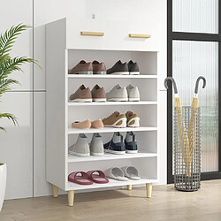 vidaXL Armoire à chaussures Blanc 60x35x105 cm Bois d'ingénierie 