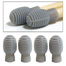 4pcs Silicone Tambour Bâton Tête Manchon Drumstick Housse En Caoutchouc Gris