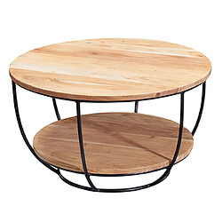 Mes Table basse double plateau 60x34,5 cm en acacia et acier