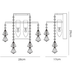 Avis Luminaire Center Applique murale Inina avec interrupteur 2 Ampoules chrome poli/cristal