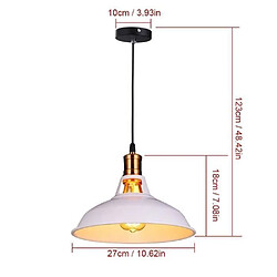 Avis Stoex Rétro Lustre Suspension Industrielle en Métal Corde Ajustable Blanc