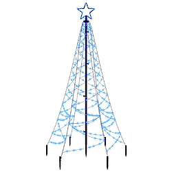 vidaXL Sapin de Noël avec piquet Bleu 200 LED 180 cm