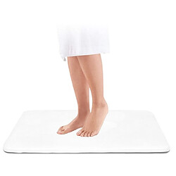 LUUCOZK Tapis de bain antidérapants absorbants à séchage rapide pour salle de bain - blanc-40 x 120 cm 