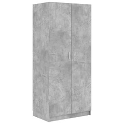 vidaXL Garde-robe Gris béton 80x52x180 cm Bois d’ingénierie