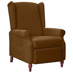 vidaXL Fauteuil inclinable Marron Tissu