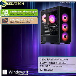 Sedatech PC Gamer • AMD Ryzen 9 5900X • RTX4070 Super • 32Go RAM • 2To SSD M.2 • Windows 11