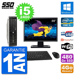 PC HP Compaq Pro 6300 SFF Ecran 22" i5-2400 RAM 4Go SSD 480Go Windows 10 Wifi · Occasion 