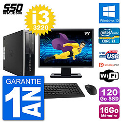 PC HP Compaq Pro 6300 SFF Ecran 19" i3-3220 RAM 16Go SSD 120Go Windows 10 Wifi · Occasion 