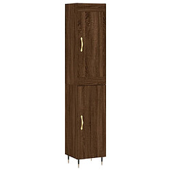 vidaXL Buffet haut Chêne marron 34,5x34x180 cm Bois d'ingénierie