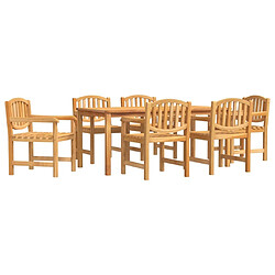 Maison Chic Ensemble de salle à manger de jardin 7 pcs,Table et chaises d'extérieur Bois de teck solide -GKD612136