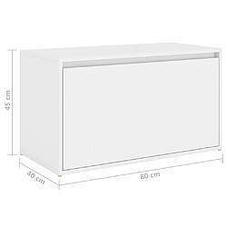 vidaXL Banc d'entrée 80x40x45 cm Blanc Bois d’ingénierie pas cher