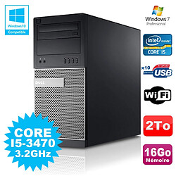 PC Tour Dell Optiplex 790 Intel I5-3470 3.2Ghz 16Go 2To DVD WIFI Win 7 · Occasion 