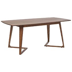 Beliani Table de salle à manger effet bois foncé 180 x 90 cm HUXTER